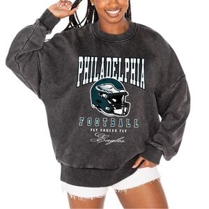 Philadelphia Eagles Gameday Couture Oversized Pullover Sweatshirt Black XXL NWT